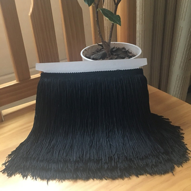 TEMU 1 Yard Polyester Tassel Lace Trim, 6-inch Wide - Diy Latin Dance Costume & Curtain Craft Supplies