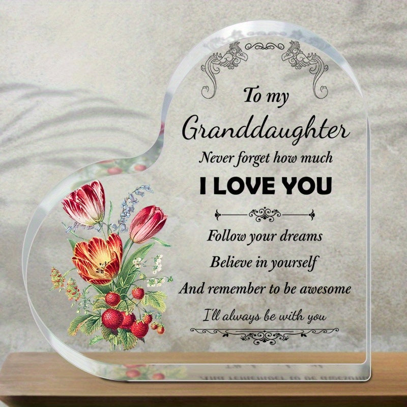 TEMU "a Single Piece Of Acrylic Desktop Decoration, By The Grandparents To Their Granddaughter As A Birthday Commemorative Gift For Their