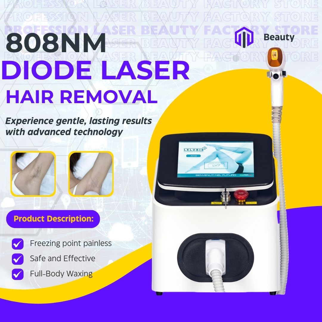 Diode Laser Hair Removal Machine 755 808 1064nm Triple Wavelength Painless Permanent Hair Removal Device For Beauty Salon Spa Equipment