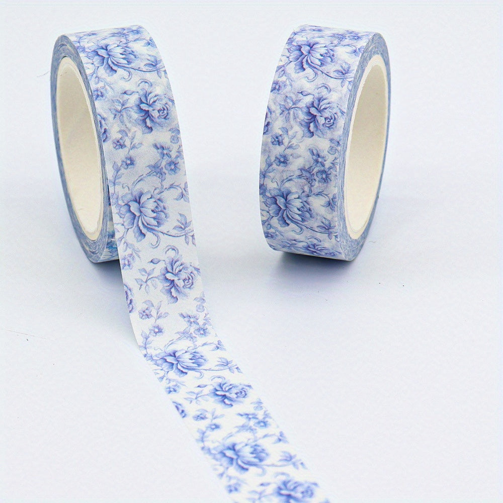 TEMU Spring Theme Washi Tape, 10m X 15mm, Paper Adhesive Masking Tape For Scrapbooking, Journaling, And Diy Crafts (1 Roll)