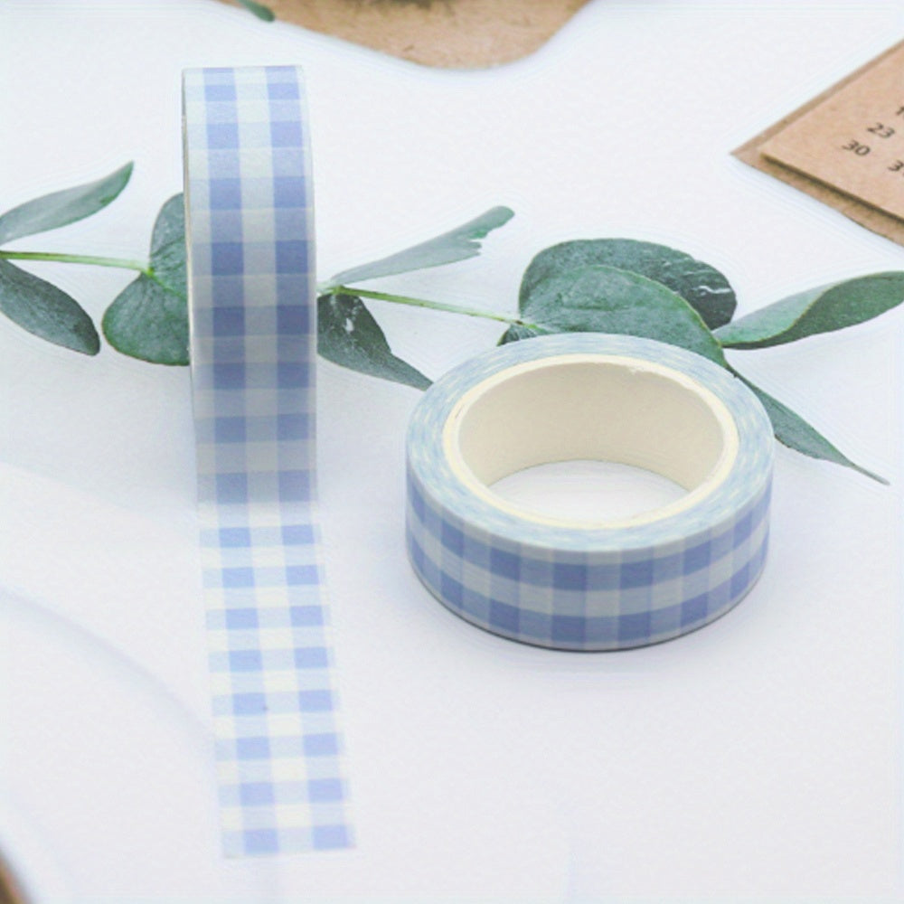 TEMU Journal Joy, Spring-themed Blue Washi Tape, 10m X 15mm - Creative Masking Tape For Scrapbooking, Journaling & Gift Wrapping