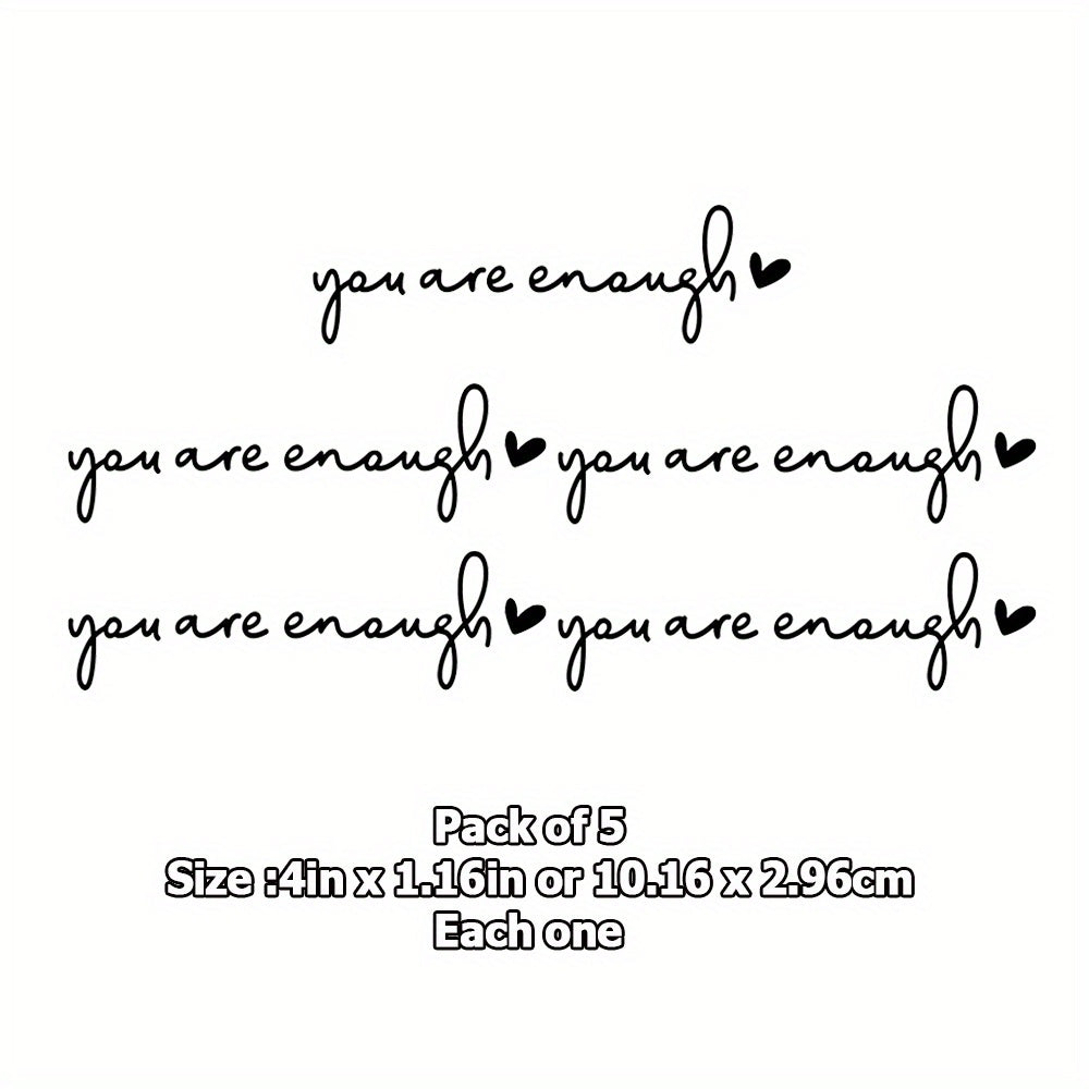 TEMU (5pcs) You Are Enough Rearview Mirror Decal, Vanity Mirror Stickers, Rear View Mirror Sticker, Car Mirror Decal, Water Bottle Decal For Women,