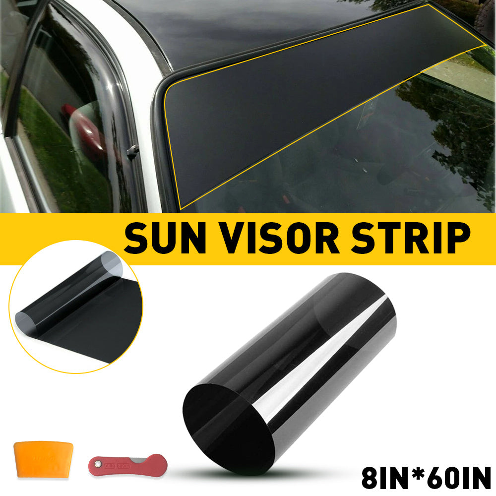 TEMU 1 Set Sun Visor Strip Windshield Banner Vinyl Long Lasting Premium Blank Decal Black