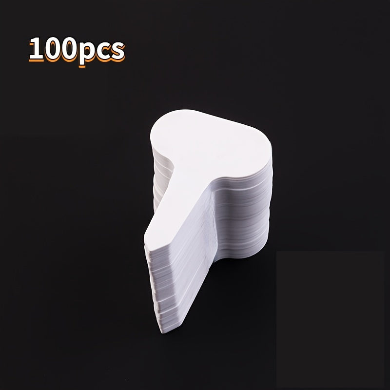 TEMU 100pcs Durable T-shaped Garden Labels - Windproof And Rain Plastic Plant Markers For Indoor And Outdoor Gardens, Nurseries, - , Rust-proofing,