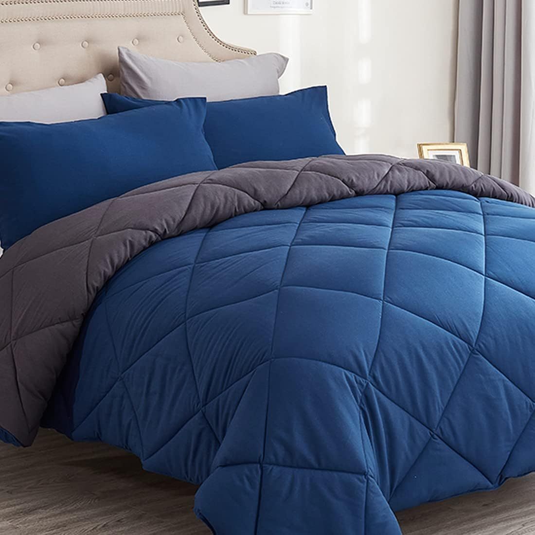 TEMU 3pcs Comforter Sets, Ultra Soft Comforter Set With 2 Pillow Sham, Soft Bedding Sets For All , Breathable And Comfortable Quilted Duvet Insert,