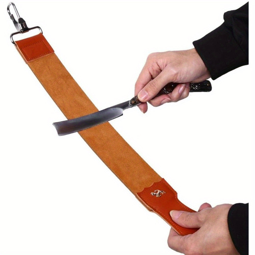 TEMU Shaving Strop, Double Sided Leather Strop Strap Barber Straight Razor Folding Knife Shave Sharpener Sharpening Belt For Sharpening Straight