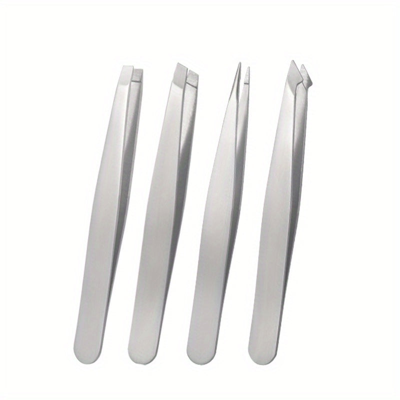 TEMU 4pcs Professional Tweezers - Eyebrow Hair Removal, & Ingrown Hair Removal & More - With Storage Bag & For