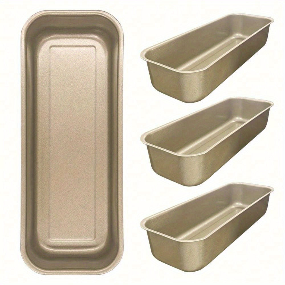 TEMU Long Loaf Pan, 12x4 Inch Rectangle Bread Loaf Pan Set Of 4, Nonstick Bread Pans Carbon Steel Toast Pan Pan Loaf Baking Pans Bakeware For Oven