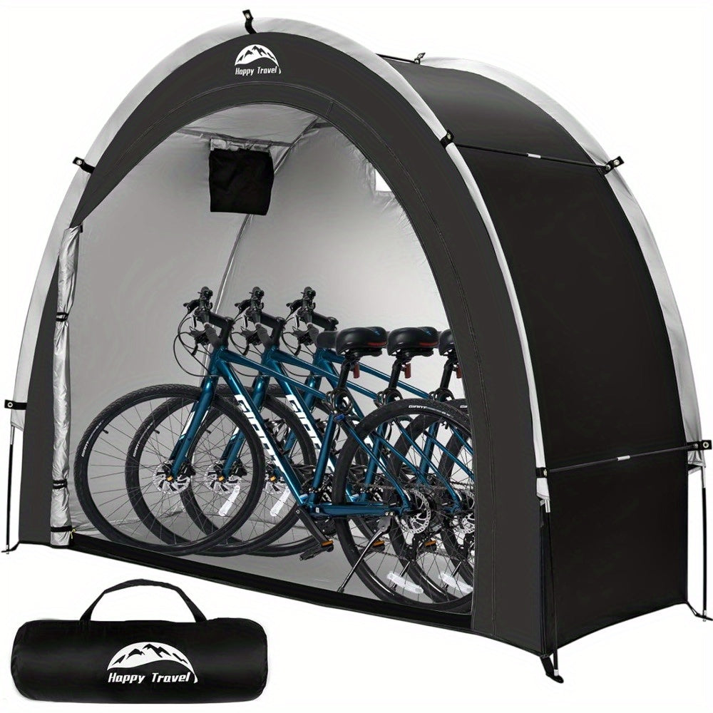 TEMU Bike Storage Shed Tent, Gardening Tool Shed, Outdoor Portable Bicycle Storage Sheds With 210d Oxford Fabric Pu4000 Waterproof For 2-3-4 Bikes,