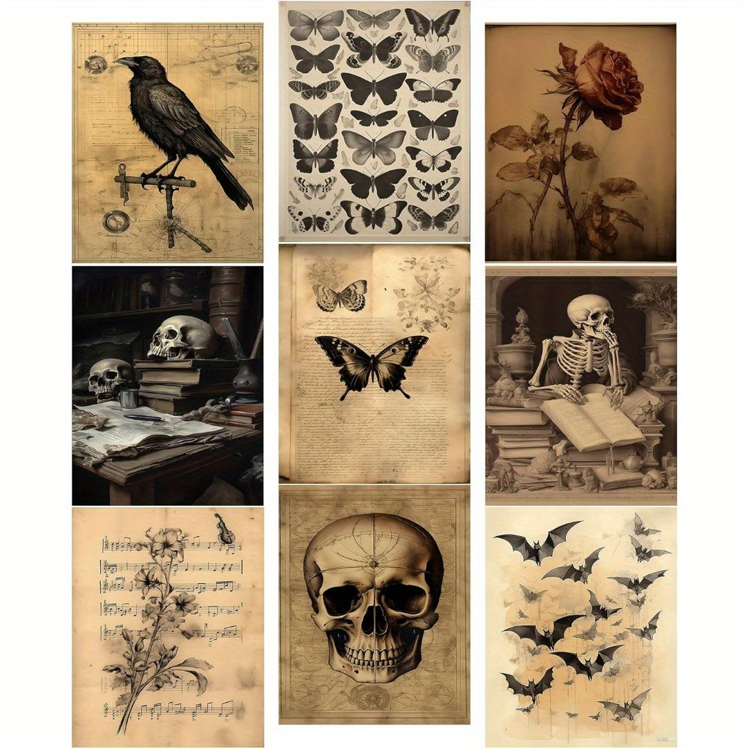 TEMU 9pcs Frameless Decor Dark Academia Wall Art Dark Academia Wall Decor Gothic Wall Decor For Home Deco Living Bedroom Decor 8*10inches