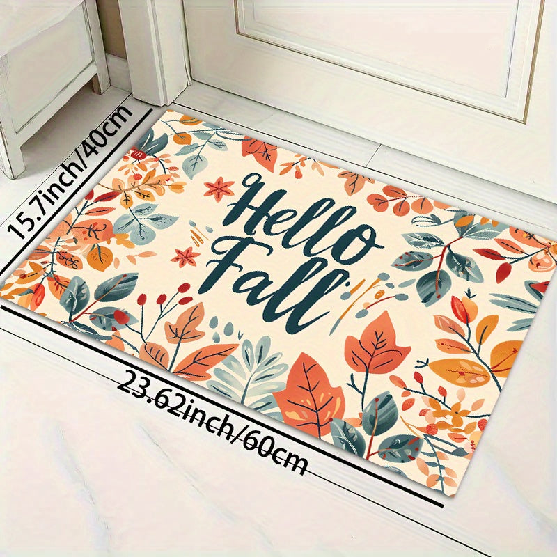 TEMU 1 Pc, Outdoor Carpet At The Entrance, Polyester Floor Mat Carpet, Anti Mat With Maple Leaf Pattern Autumn, Hallway Kitchen Bathroom Balcony Mat,