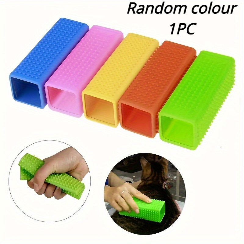 TEMU 1pc Silicone Pet Hair Removal Mitts For Dogs, Cat Grooming Deshedding Brush, Massage Roller Tool For Pets With Long & Short Hair, Dog Grooming