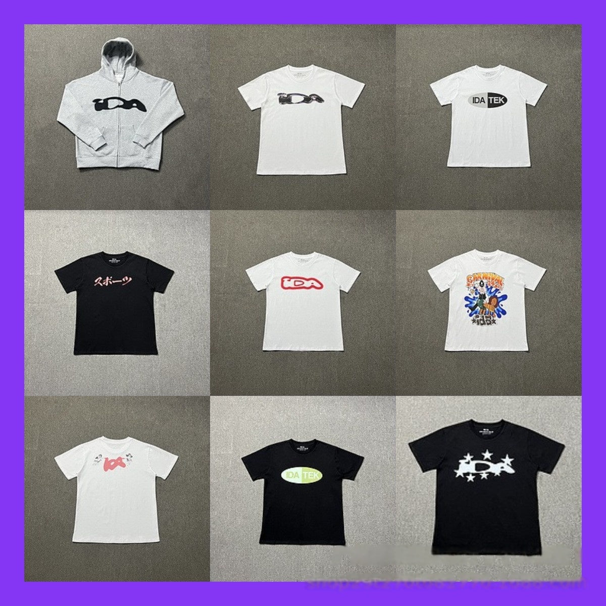 IDA Designer T Shirts Short Sleeve Trendy Tees Men&#039;s T-Shirts polo shirt world letter print fashion high street men&#039;s and women&#039;s cas