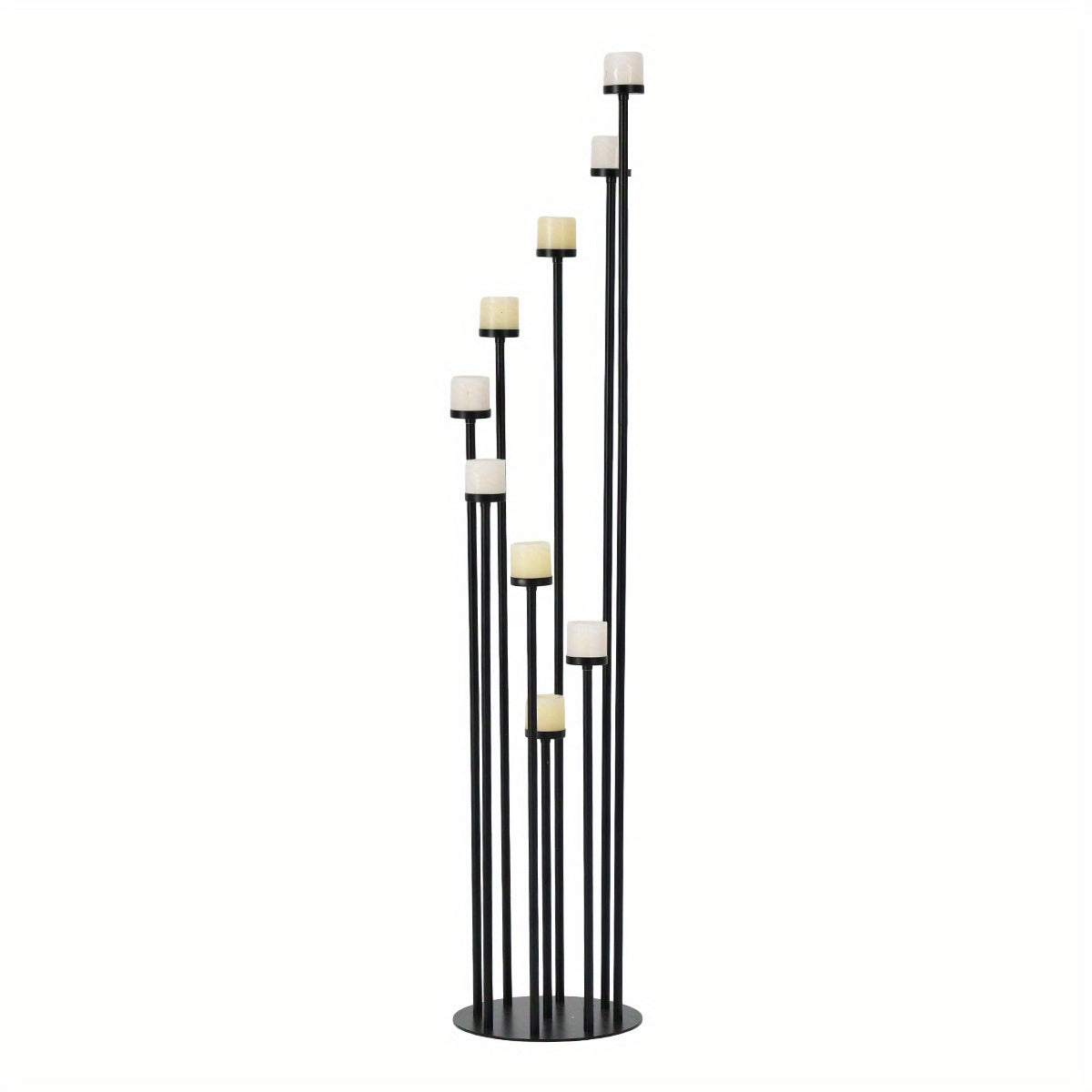 TEMU Floor Candle Holder-9 Arm Elegant Candelabra For Christmas, Halloween, Metal Rounded Candle Holders For Wedding Ceremony, Birthday Parties,