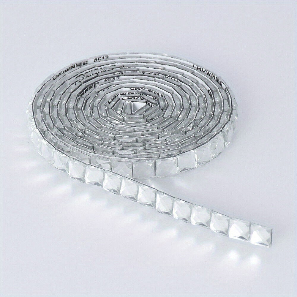 TEMU 1pc White Self-adhesive Tile Sticker Acrylic Mirror Decal - 2 Meter Roll With 1cm Squares For Crafting And Decoration