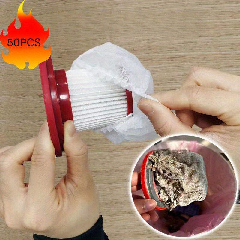 TEMU 50-pack Polyester Non-woven Fabric Upright Vacuum Cleaner Filters, Disposable Replacement Without Battery