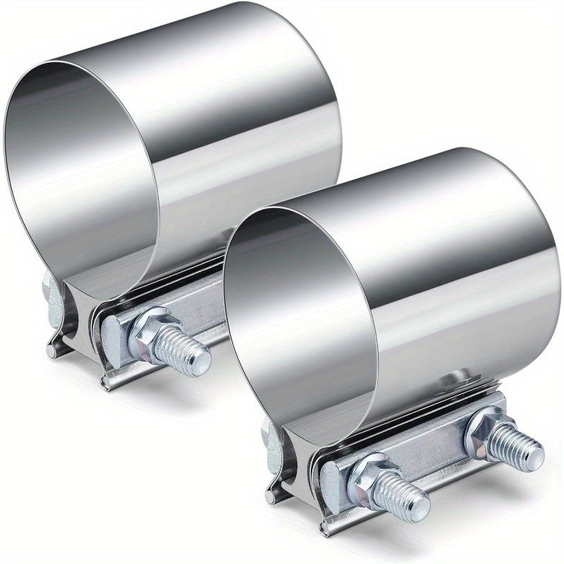 TEMU 3.0" Stainless Steel Butt Joint Exhaust Seal Band Clamp 2pcs