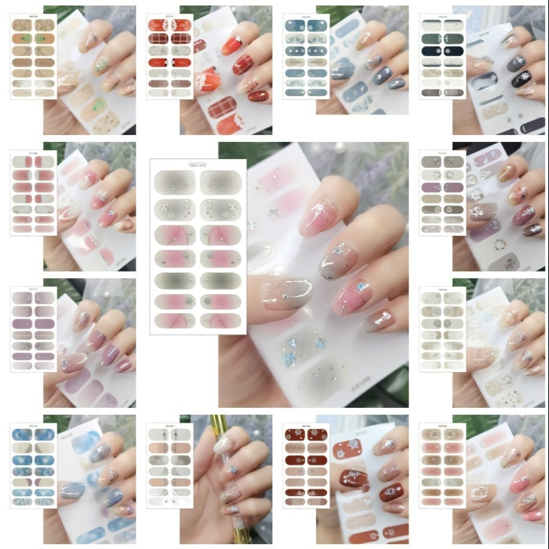 TEMU 196pcs 14 Sheets Christmas Snowflakes Nail Stickers Full Nail Wraps Self Adhesive Nail Polish Stickers Supply Butterflies Nail Art Decal Strips