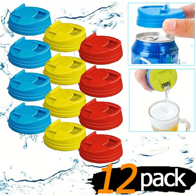 TEMU 12 Packs Of Soda Can , Upgraded In 2025 To Prevent Spillage, Suitable For Soda Can Lid Protectors, Cup , Reusable Plastic Can Spillage Plugs,