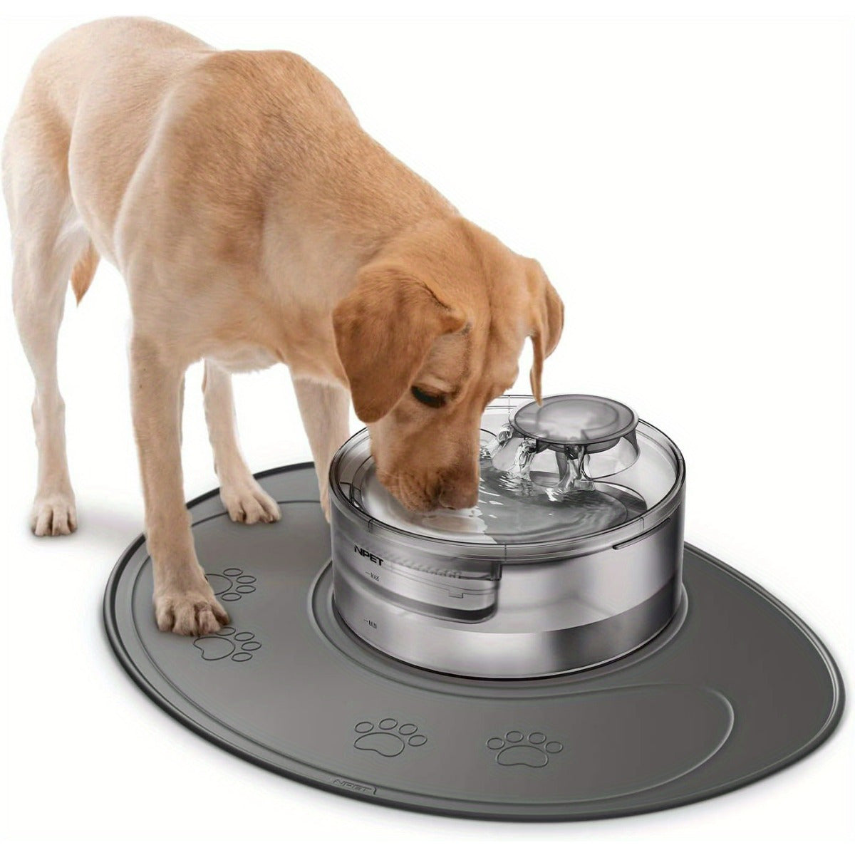 TEMU Npet Extra Large Waterproof Dog Food Mat With Raised Edges - Non-slip Spillproof Pet Feeding Mat, Dishwasher Safe & Foldable For -df30 Dog