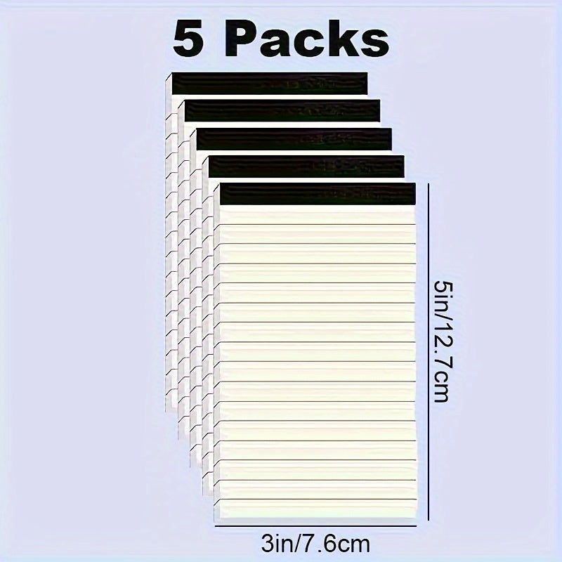 TEMU 5pcs Set, Notepad, Lined Writing Notebook, Writing Board, 3 X 5-inch Lined Writing Notebook, Per Sheet, Very Suitable For Schools, Offices,