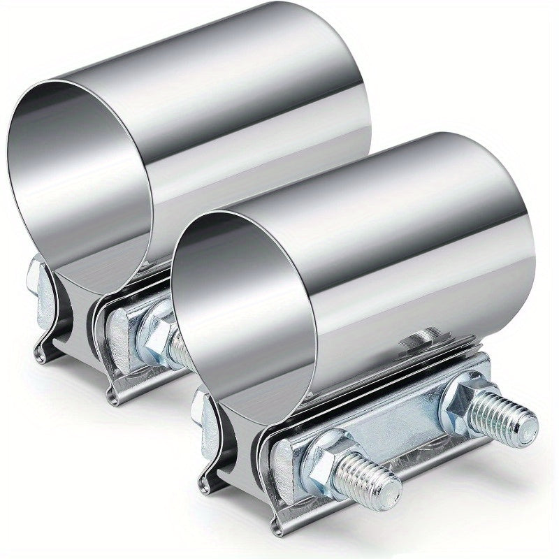 TEMU Set Of 2 Stainless Steel Exhaust Seal Band Clamps, 2.5 Inches.