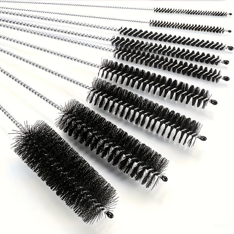 TEMU 10pcs Versatile Cleaning Brushes Set With Stainless Steel Bristles - Ideal For Kitchen, Electronics, And Glassware - Features Straw, Kettle,