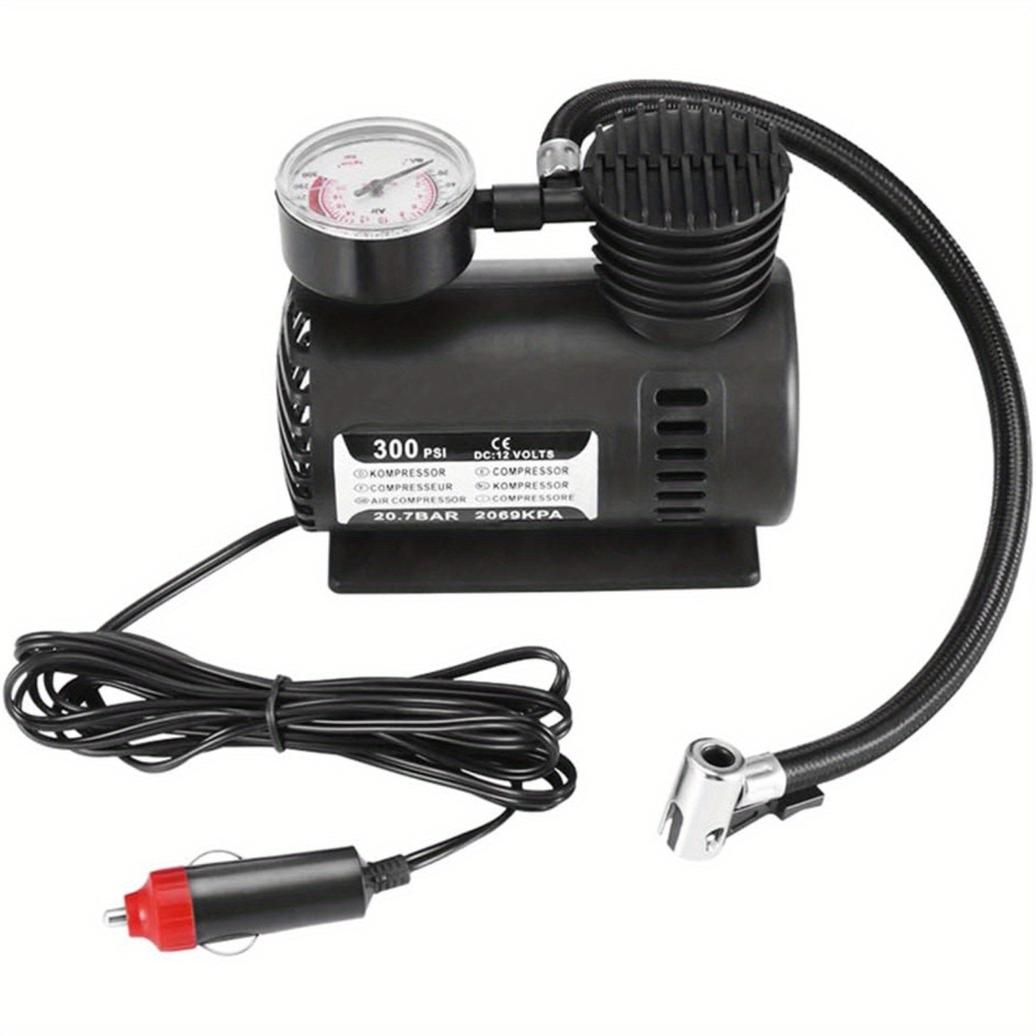 TEMU Automatic Electric Pneumatic, 300psi 12v Mini Compressor Air Pump Electric Tire Air Inflator Pump Mini Air Compressor