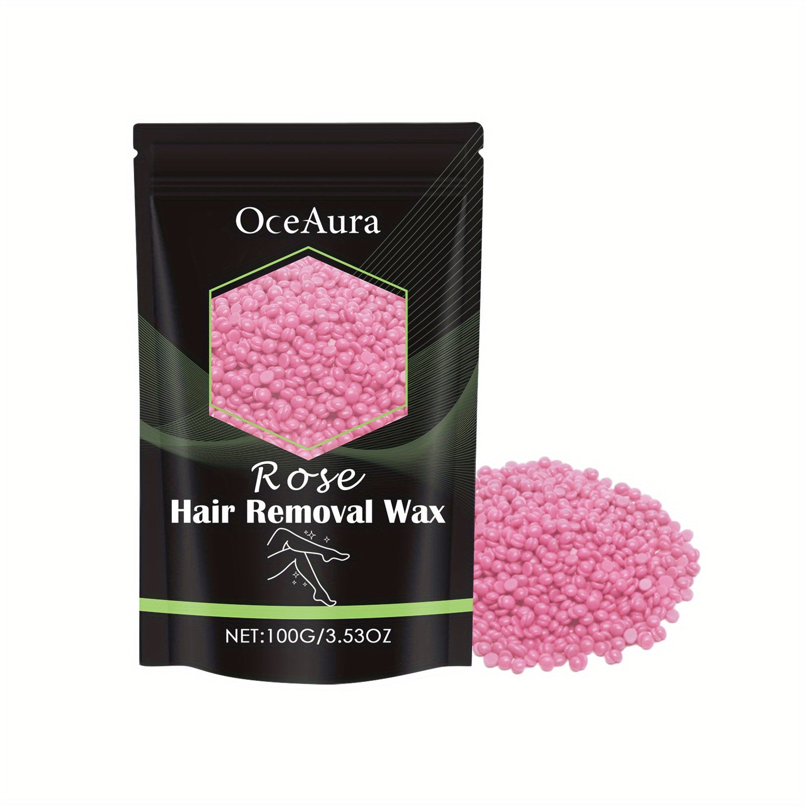 TEMU Oceaura Rose Wax Bean, Quick Hair Removal, Mild And Non-irritating, Contains Beeswax, Rosin, Rose, Vitamin E And Glycerin, Skin Care, For Types,