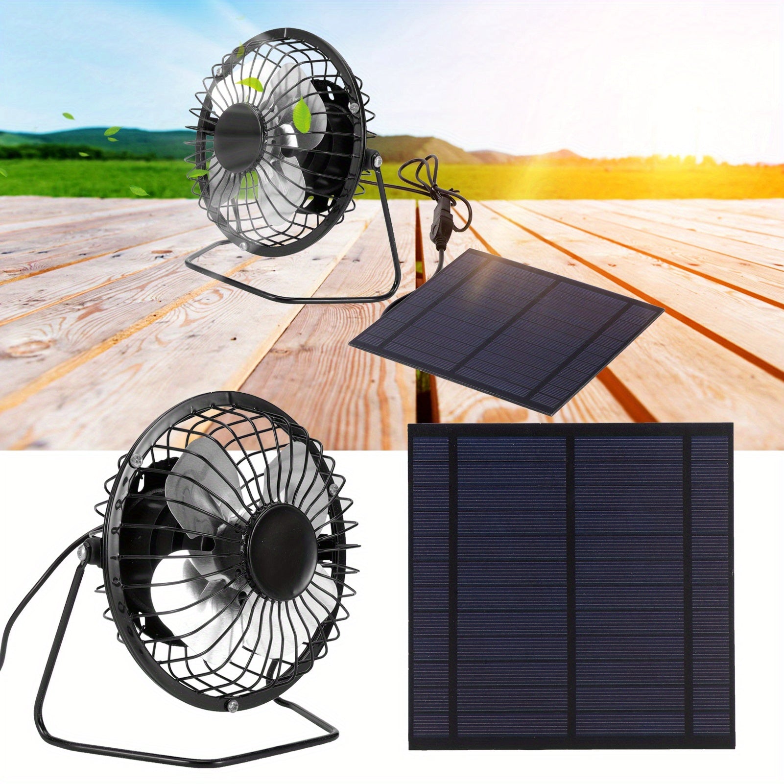 TEMU Solar Panel Fan Ventilation Fan Inch, Solar Powered Exhaust Fan Portable Ventilator Fan With Protective Mesh, 12v 100w Mini Ventilator Fan For