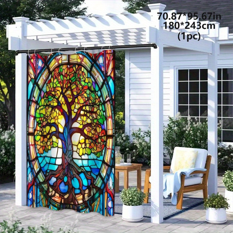 TEMU Outdoor Curtains 1- 2pcs, Round Of Sunscreen, Suitable For , Gardens And