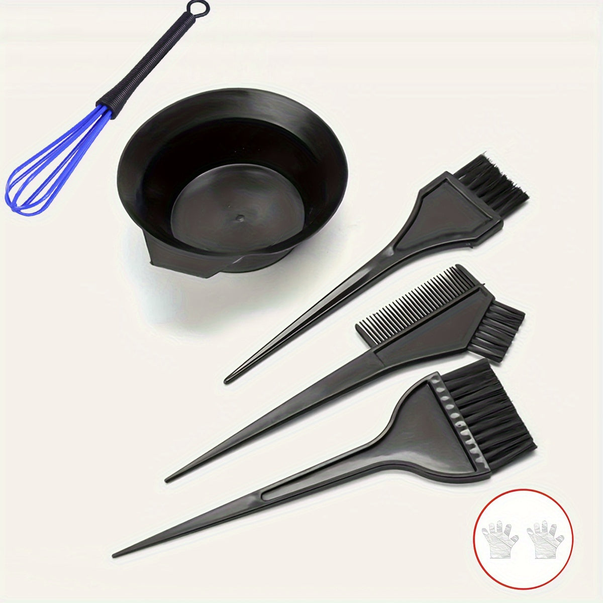TEMU Hair Coloring Kit - 7pcs Hair Dye Set With Brush, Bowl, Disposable Gloves, And Whisks - Diy Hair For - Perfect Gift For Women, Christmas