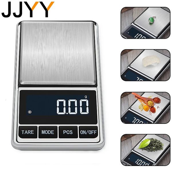 JJYY Mini Portable Electronic Jewelry Scale Gram 001 Accuracy Gold Precision Pocket Kitchen Weights 250107
