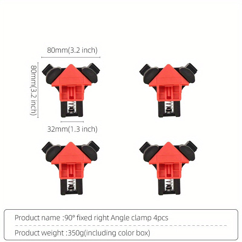 TEMU 4-8pcs Premium Woodworking Right Angle Clamps - Perfect Corners For Picture Frames, Fish Tanks & More - Durable, , Versatile Tool Set