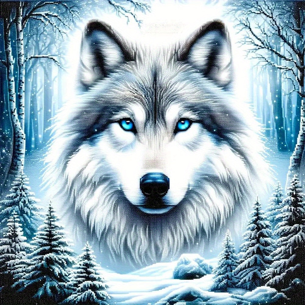 TEMU 5d Diy Diamond Painting Kits For Adults 5d Kit For Beginners, Wolf Diy Paint With Round Diamonds Embroidery Craft For Home Wall Decor