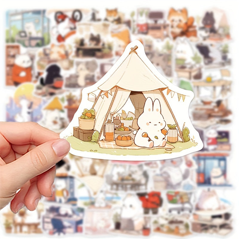 TEMU 150pcs Vibrant Animal Graffiti Stickers - For Laptop, Computer, Guitar, Water Bottles, Notebooks & Diaries - Creative Personalization Pack