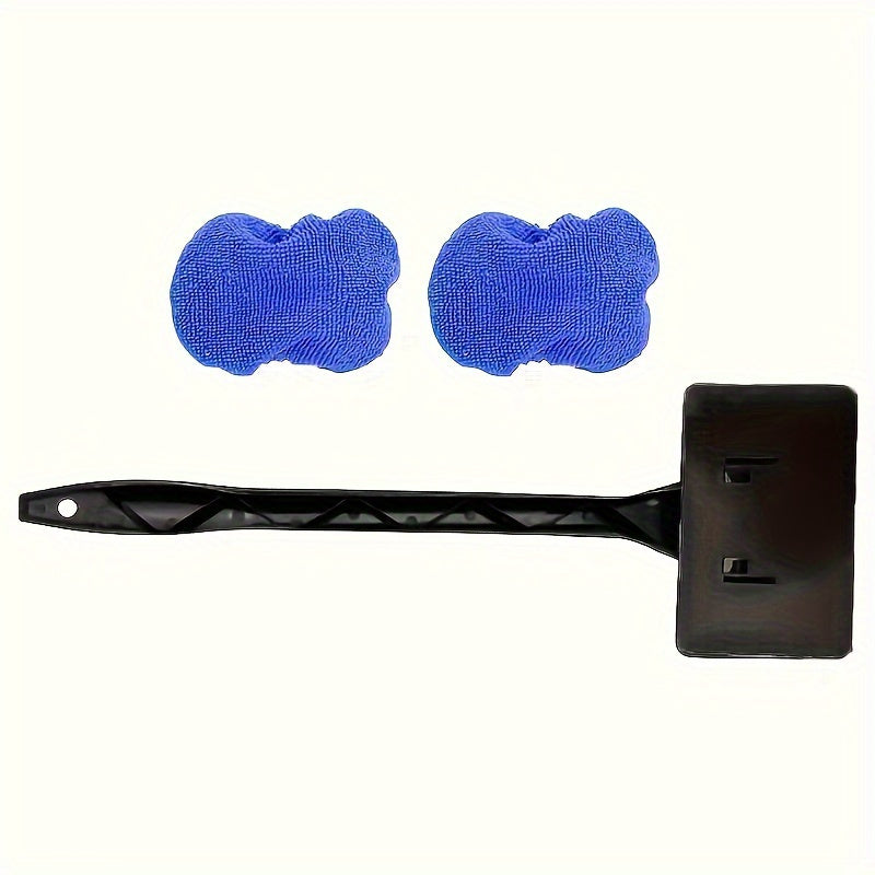 TEMU 1 Set, 2-in-1 Car Window Brush With Replaceable Covers - Anti-fogging Wiping Brush And Dust Removal Tool For Windows - Car Washing And Glass