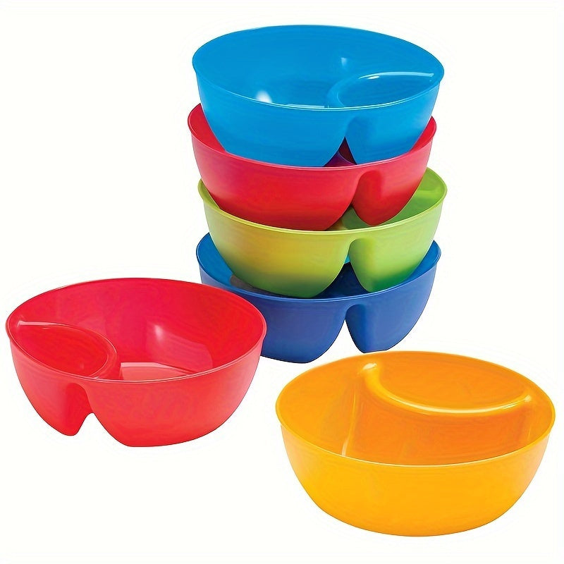 TEMU 6-piece Set Of Plastic French Fry Bowls, 6-color Non French Fry Bowls, Multifunctional , Split Bowls, Dipping Bowls, Chopping And Dipping Bowls,