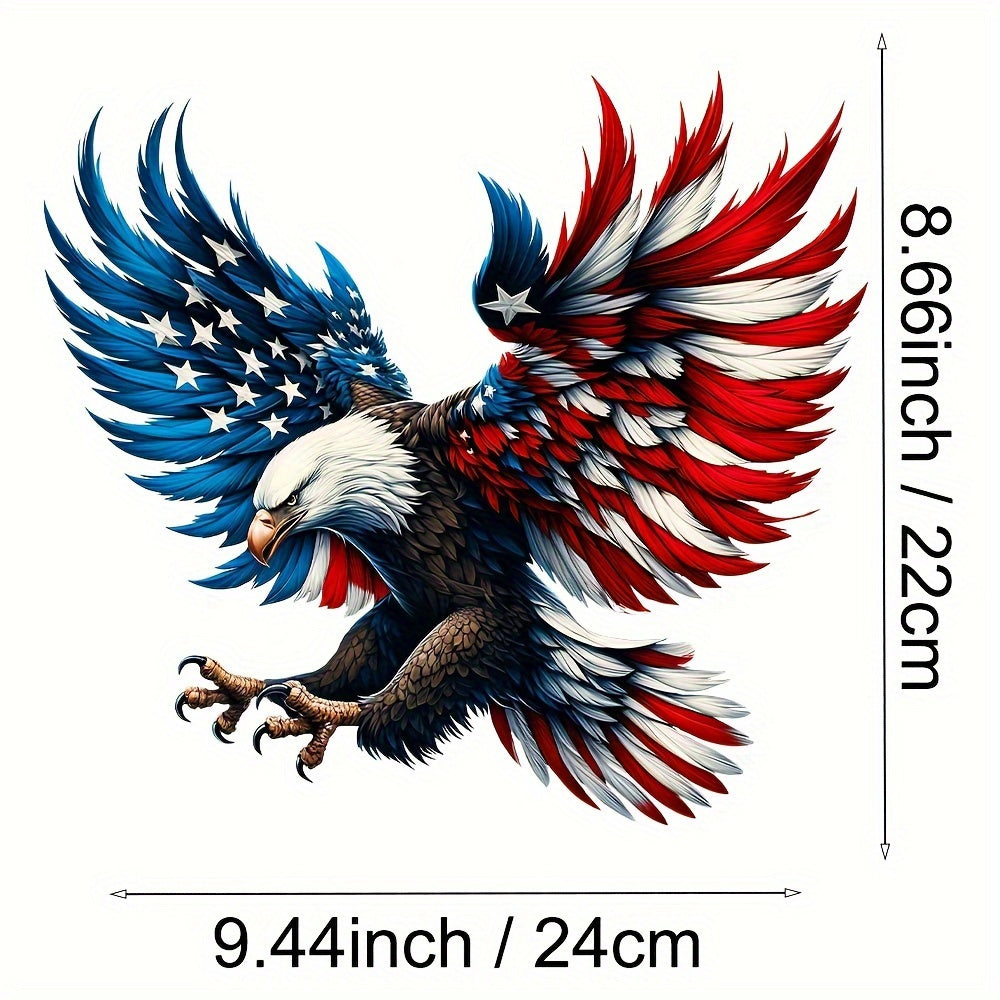 TEMU 1pc Patriotic Eagle American Flag Wings Iron-on Transfer Patch, Diy Heat Press Sublimation Decal For T-shirts, Masks, Jeans, Backpacks -