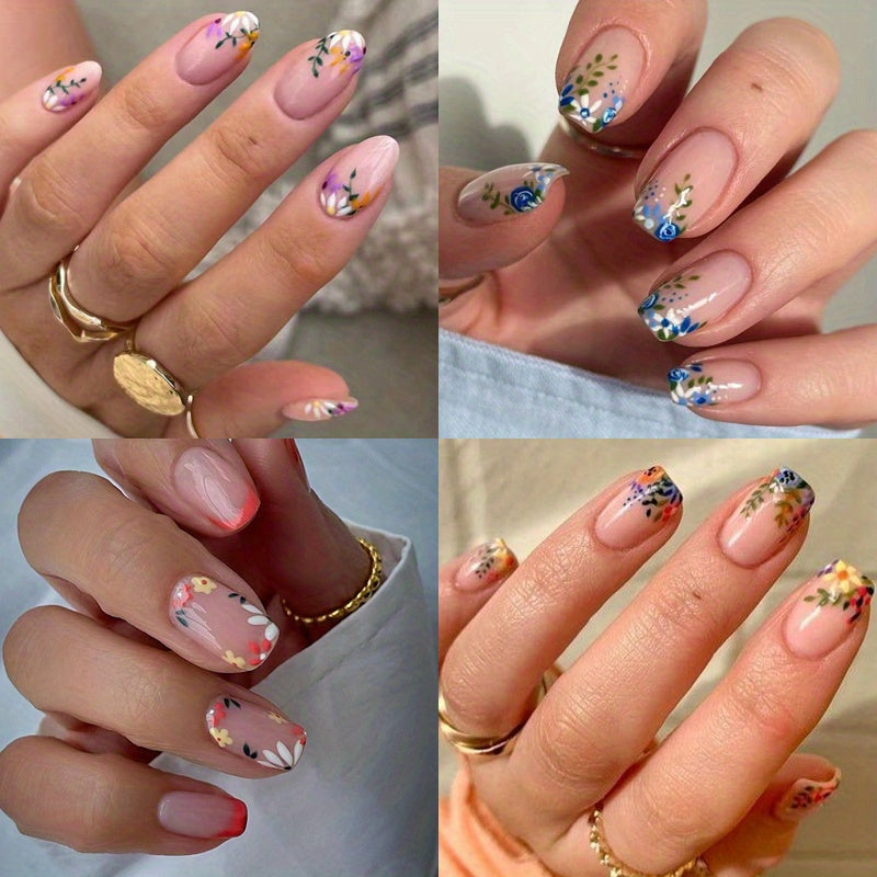 TEMU 96pcs Square Press On Nails Short - Short Fake Nails Press Ons Artificial Nude Full Cover Glue On Nails Glossy Stick On Acrylic Nails For Women