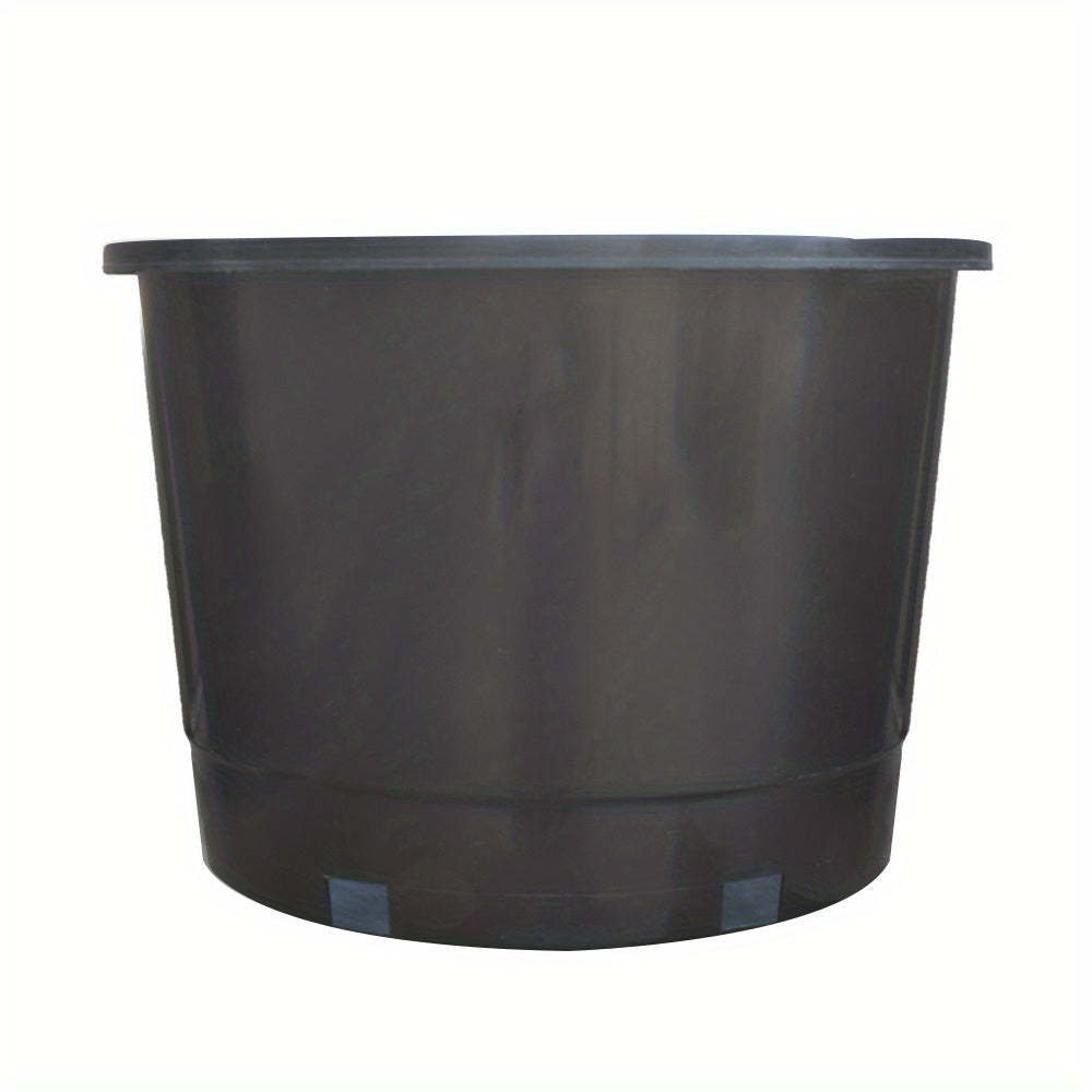 TEMU 10pcs 10 Gallon Round Black Plastic Nursery Pots - Premium Planters For Indoor & Outdoor Plants, Flowers, Seedlings, And Succulents - ,