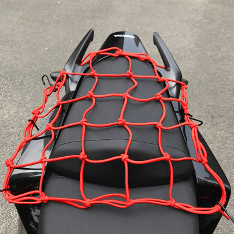 TEMU Acrylic Elastic Cargo Net For Secure Luggage Transport With Hooks - Durable Stretch Mesh For Bike And Scooter Tail Racks
