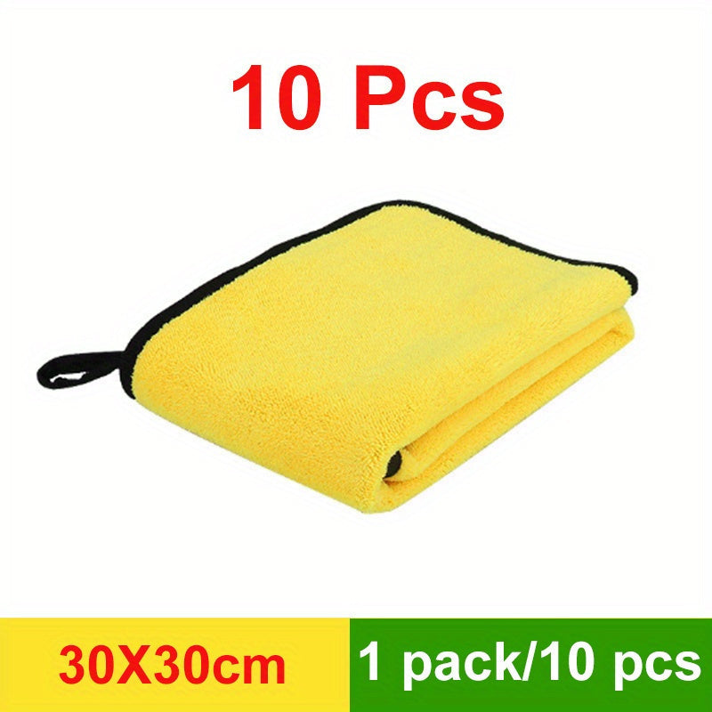 TEMU 5- 10 Pcs Car Wash Microfiber Towel Car Cleaning Drying Kitchen Rag Dishwashing Towel 30*30cm (11.8*11.8 Inch), Colors