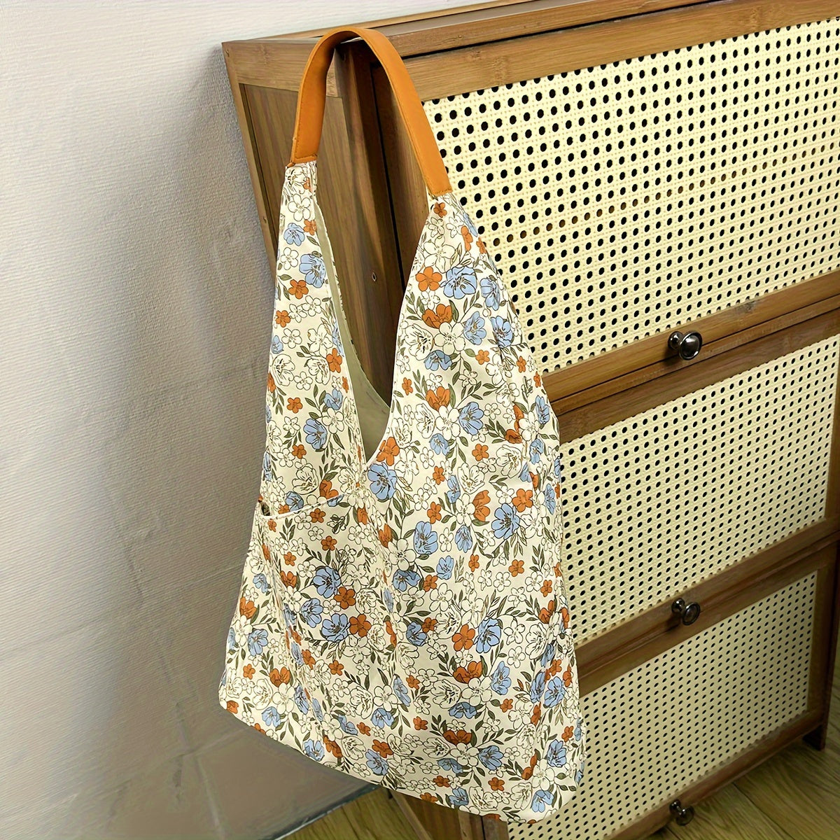 TEMU Flower Shoulder Bag, Single Shoulder Bag, Book, Tablet, Mobile Phone, Cosmetic Bag, Antique Design, Large Capacity Multifunctional, Fashionable