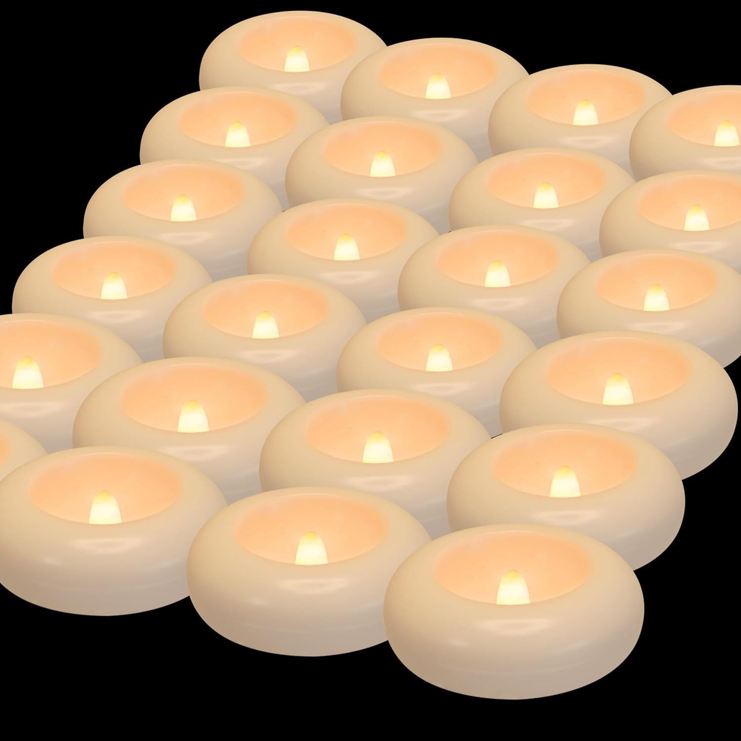 TEMU Flame- Floating Candles Warm White Light Simulated Candles Romantic Decorative Lights Birthday, Wedding, Party, And Home Ambiance Lights