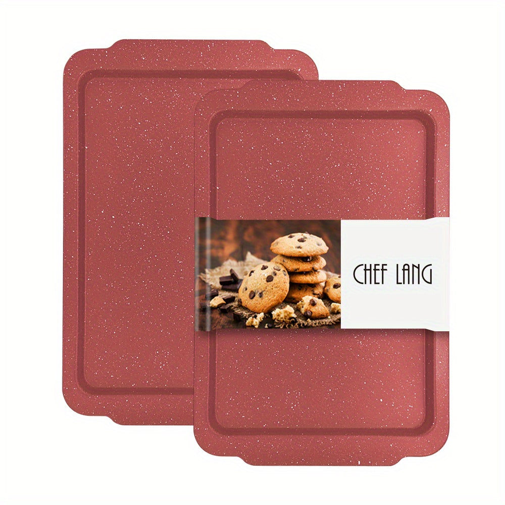 TEMU 2 Sets Of Baking Supplies Including A Cookie Sheet, Cake Tin, Cookware, And A Heavy-duty Steel Baking Tray With A Wide Edge, All