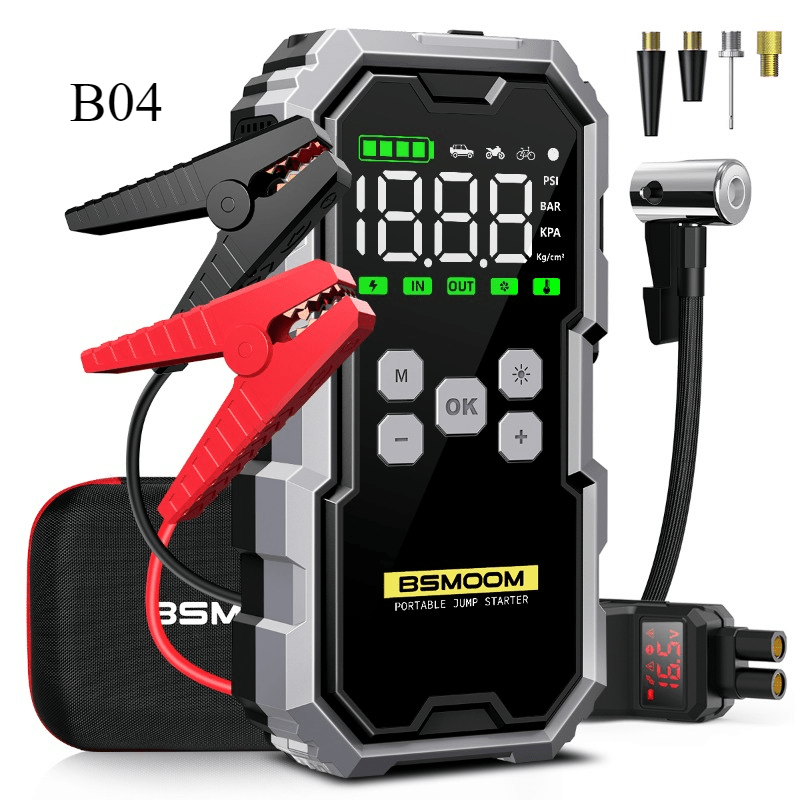 TEMU Bsmoom Car Jump Starter With Air Compressor, 150psi 7000a Portable Car Jump Pack (all Gas- 10.0l ), 12v Car Battery Jump Starter With Display,