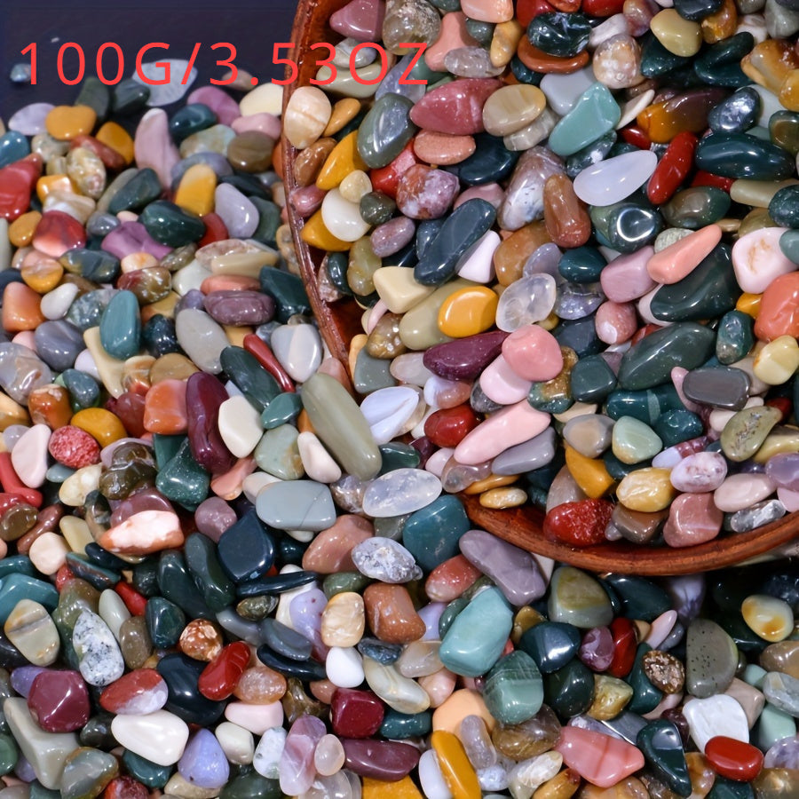 TEMU Natural Crystal Gravel For Aquariums - Assorted Mini Pebbles, 100g--300g Pack, Ideal For Fish Tank Decor & Water Gardens