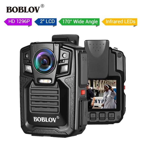 Sports Action Video Cameras BOBLOV HD6602 64GB HD 1296P Ambarella Human Body Camera Wearable 20 LCD Police Mini Camera Video Recorder Mini H