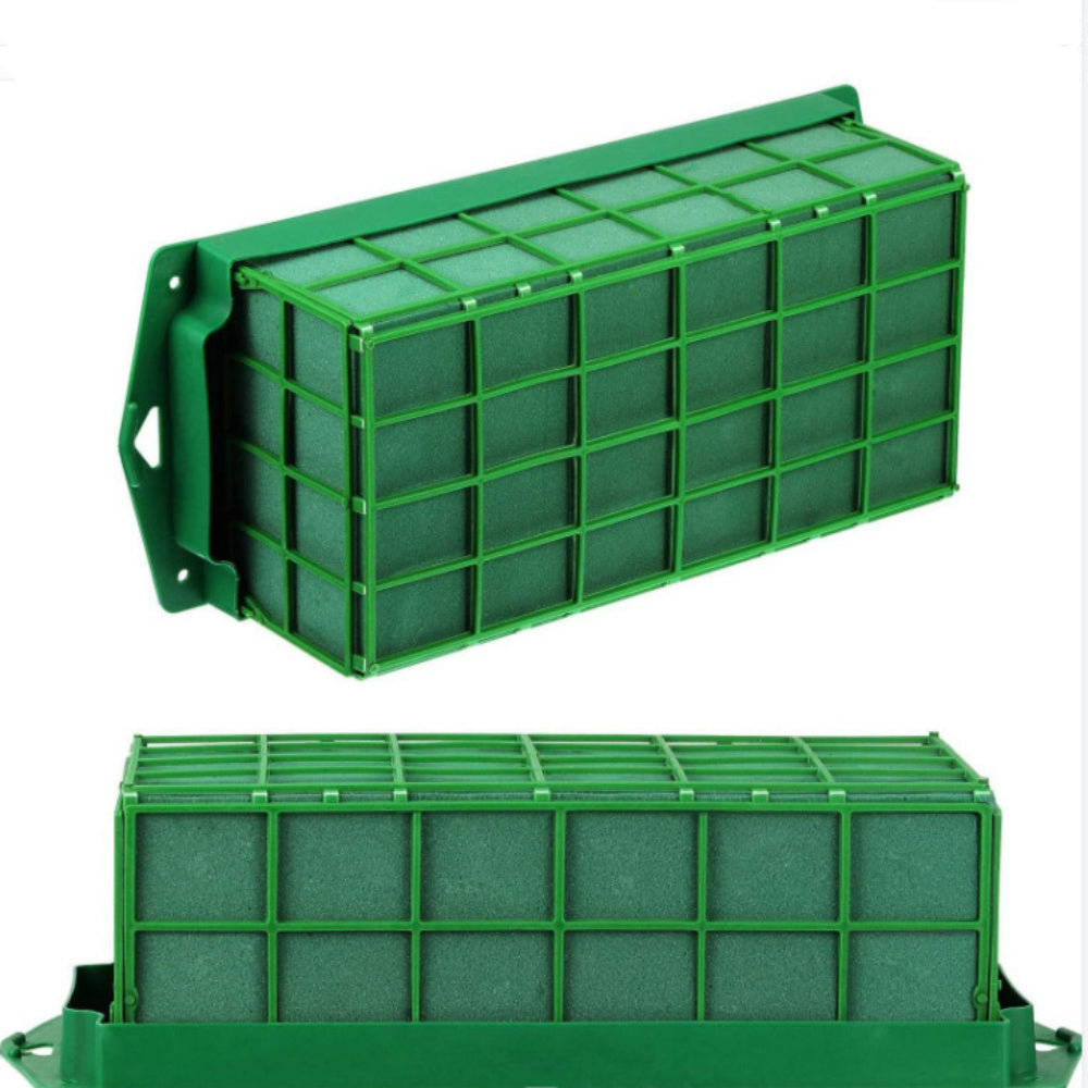 TEMU 2-pack Floral Foam Brick Cage For Arrangement, Wall-mountable Rectangle Polyresin For Floristry And Flower Displays